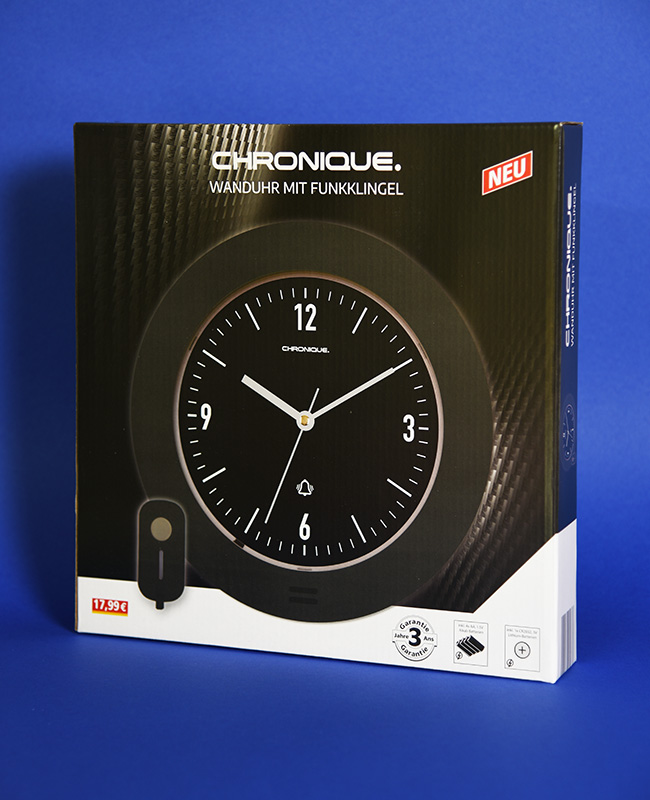 packaging | Wall clock with radio bell