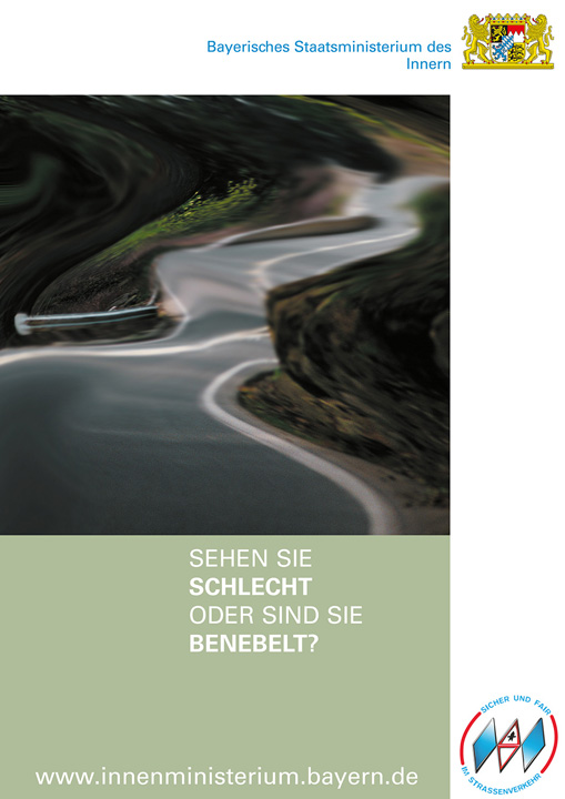 print | BAYERISCHES STAATSMINISTERIUM DES INNERN | Plakat- Benebelt