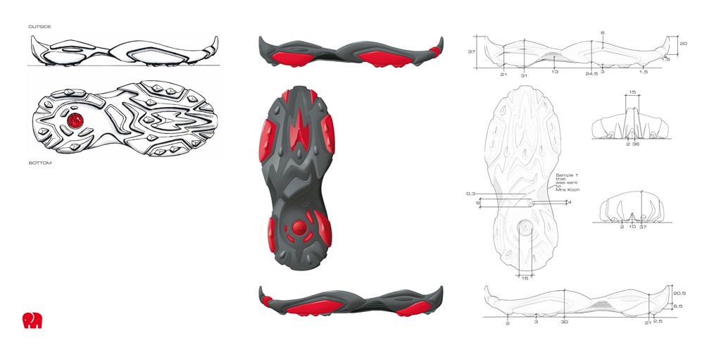 shoes & accessories | ELEPHANTS | Sole concept_Design_Rendering_Measures